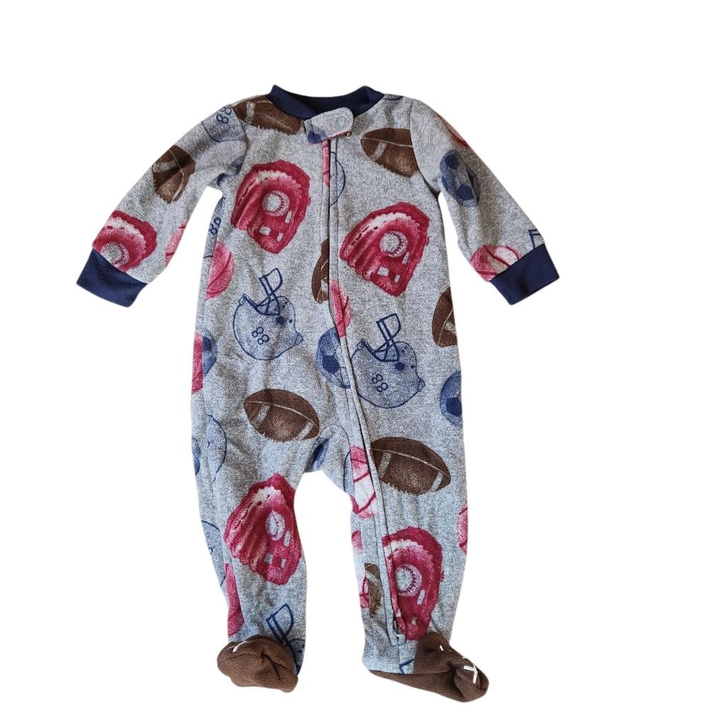 Carter's Boys Fleece Sports Long Sleeve Footed Pajama Sleeper Size 6 months